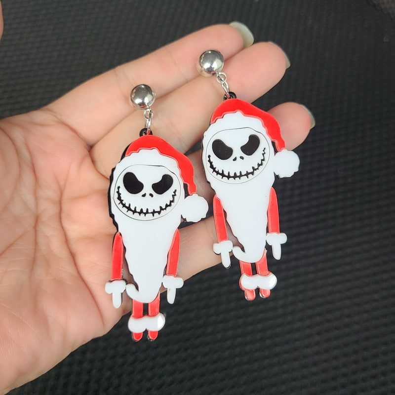 Acrylic terror Santa Claus earrings MYA-XueP017