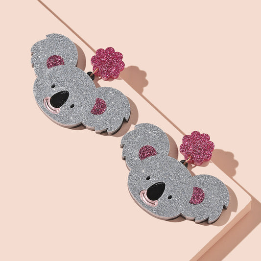 Acrylic cartoon koala earrings (Minimo de compra 2) MIC-GanL025