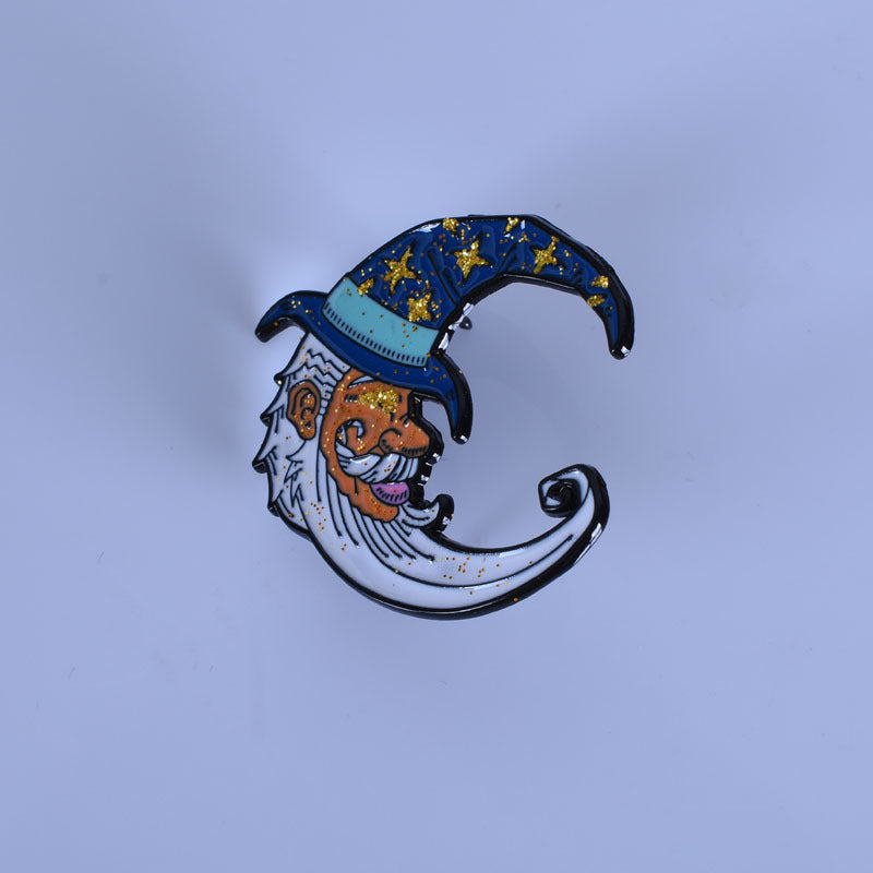 Alloy cartoon character Moon Grandpa brooch MIC-LanT004