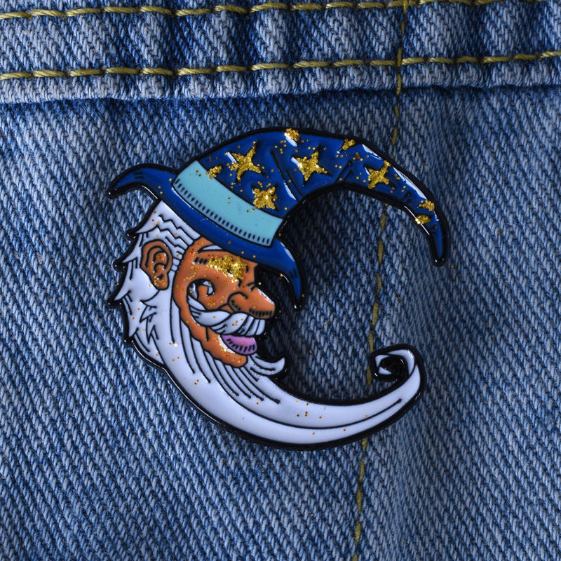 Alloy cartoon character Moon Grandpa brooch MIC-LanT004