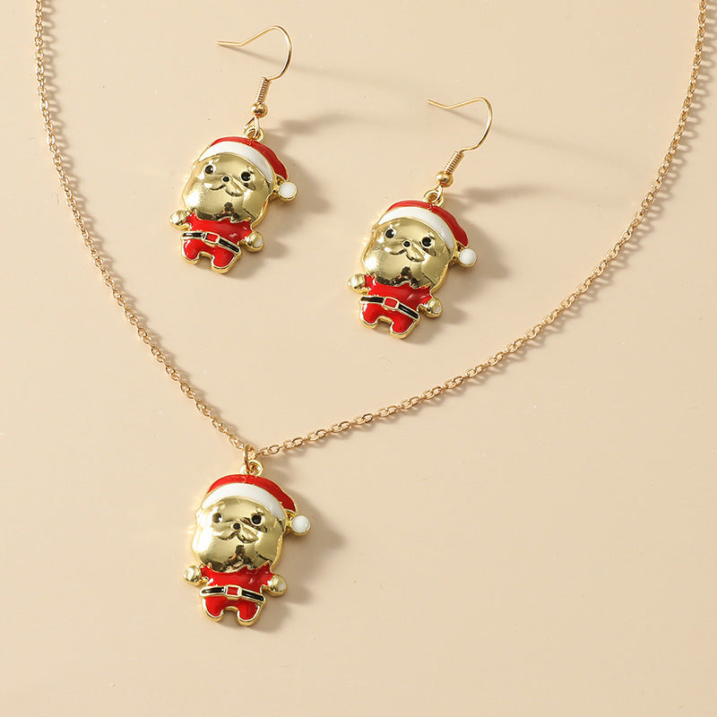 Alloy Drip Oil Dog Set Earrings MIC-KaiQ031