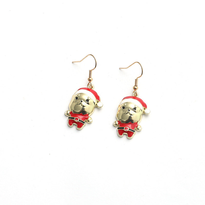 Alloy Drip Oil Dog Set Earrings MIC-KaiQ031