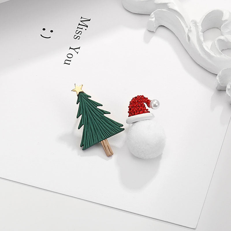 Alloy Diamond Christmas Tree Hat Earrings (Minimo de Compra 2) MIC-DuoL001