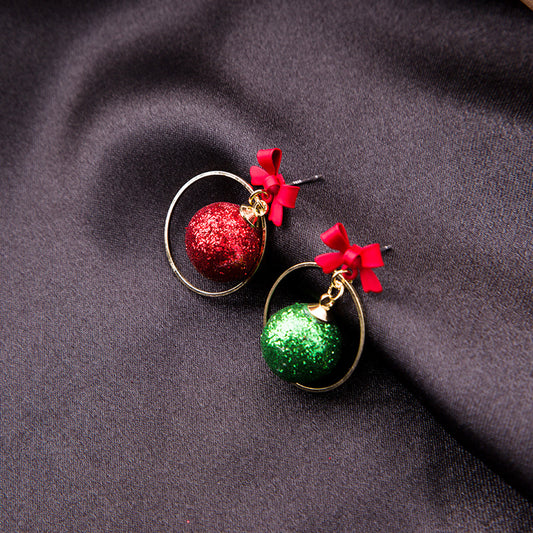 Christmas Ball Copper Earrings MIC-ES-MDD014