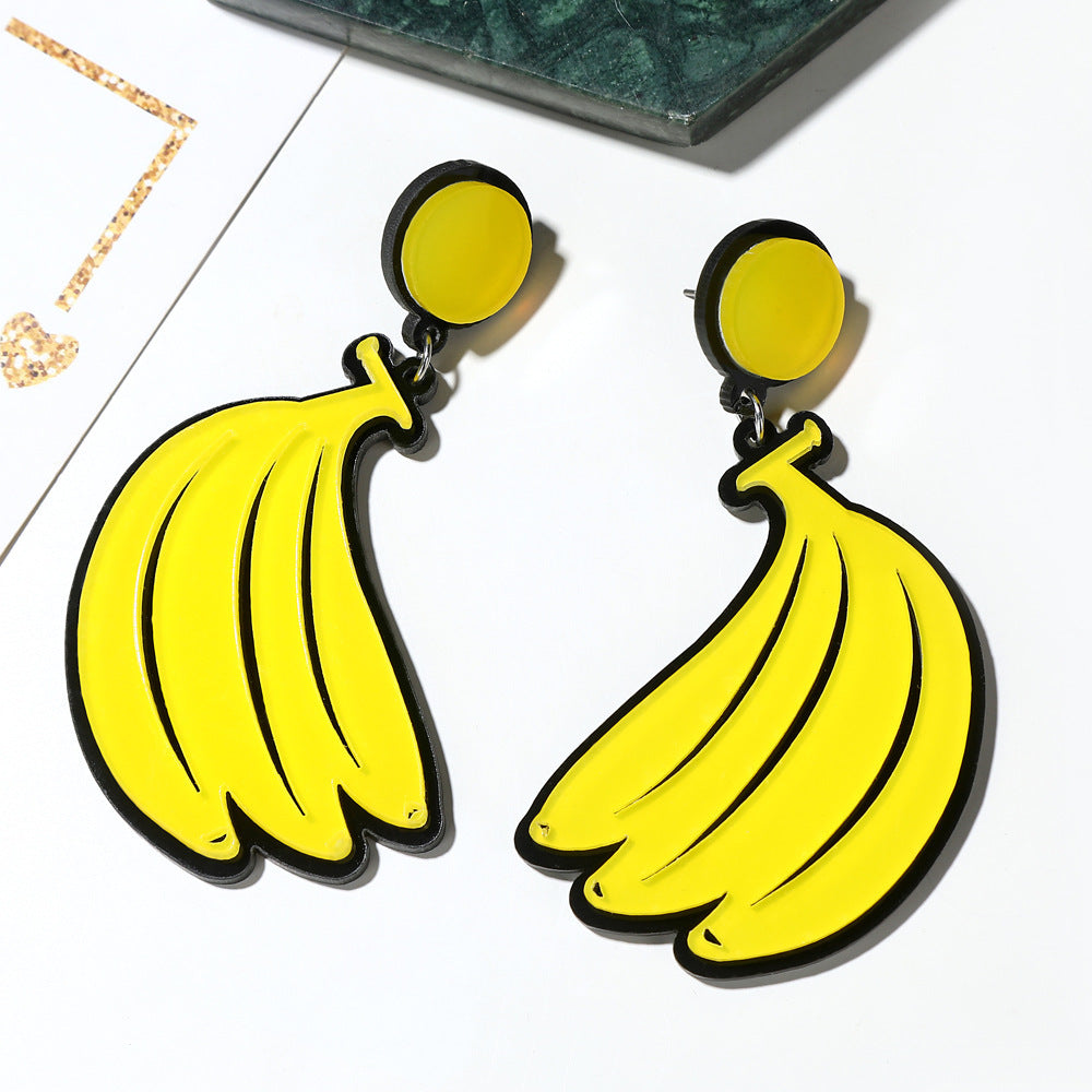 Acrylic avocado lemon earrings MIC-JuF007