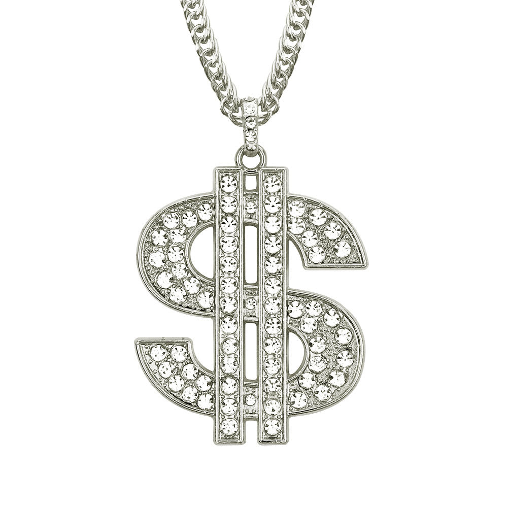 Alloy studded diamond dollar necklace MIC-ShangH010