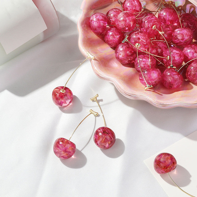 Acrylic New Cherry Earrings (Minimo de Compra 12) MIC-QiuS006