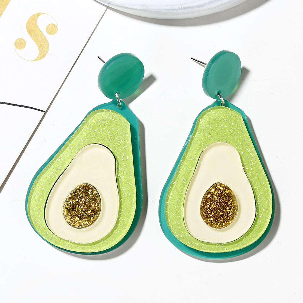 Acrylic avocado lemon earrings MIC-JuF007