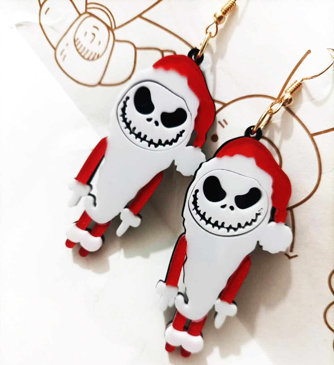 Acrylic Terror Santa Claus Earrings (Minimo de Compra 2) MIC-JiuT021