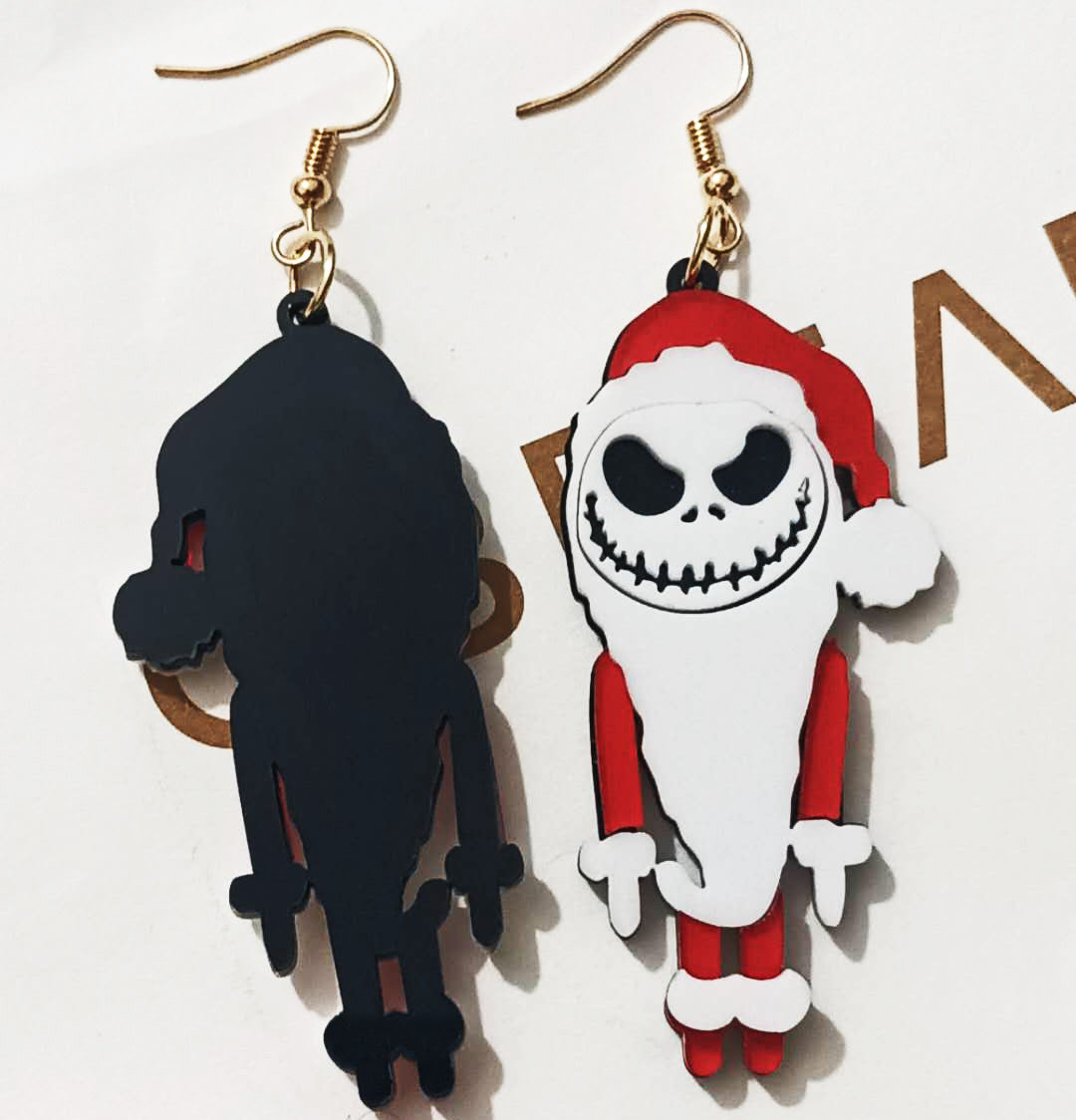 Acrylic Terror Santa Claus Earrings (Minimo de Compra 2) MIC-JiuT021