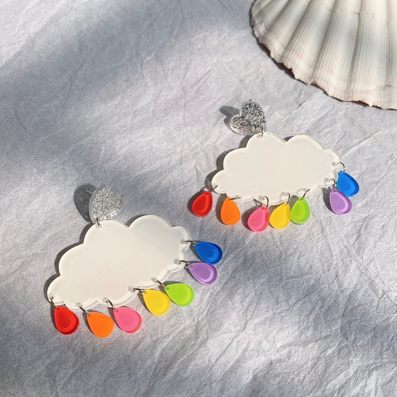 Acrylic Earrings Umbrella Cloud Lightning MOSHU012