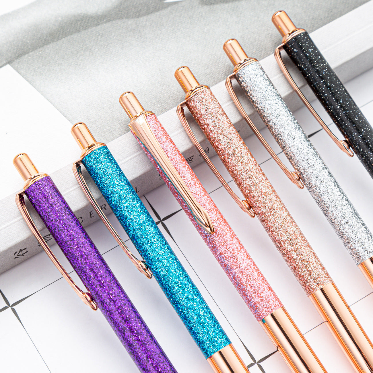 Ballpoint Pen Metallic Glitter Press Action Pen HongD003