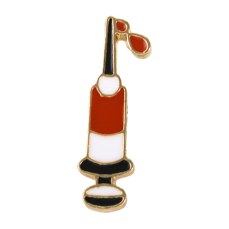 Alloy syringe blood drop brooch (Minimo de Compra 2) MIC-QinS003