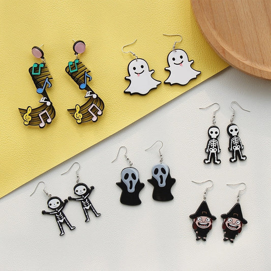 Acrylic cartoon note earrings MIC-OuY012