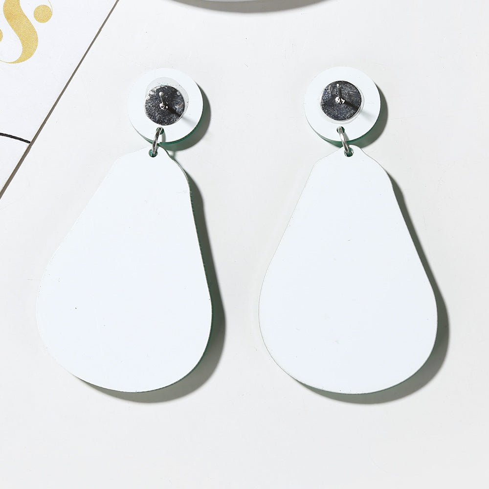 Acrylic avocado geometric earrings MIC-JuF008