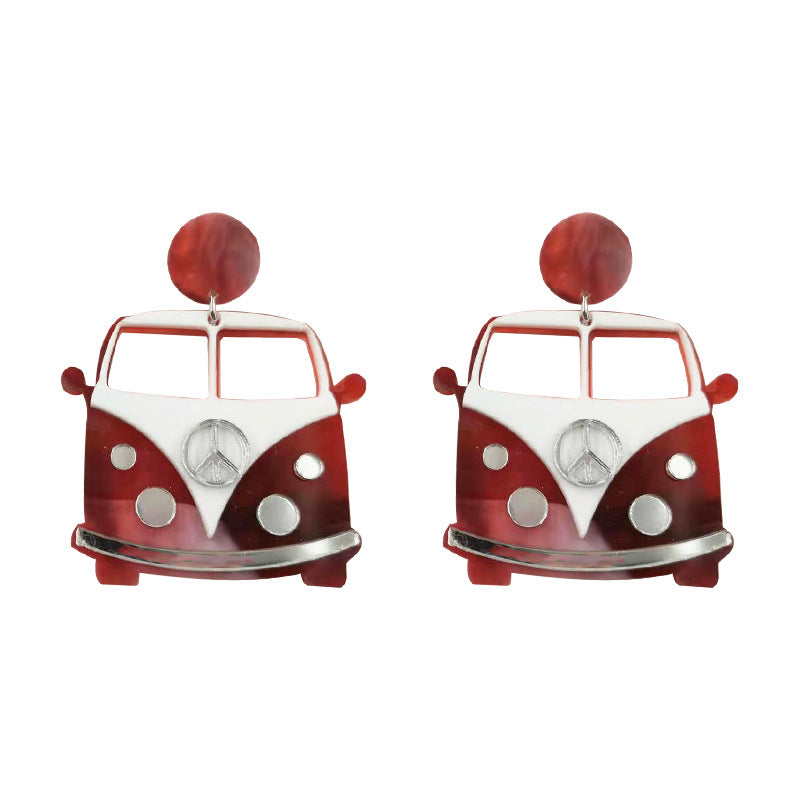 Earrings Acrylic Cute Creative Cars MOSHU056