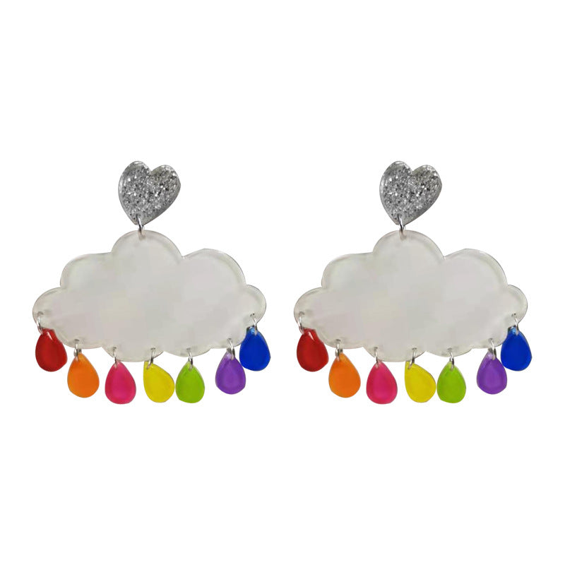 Acrylic Earrings Umbrella Cloud Lightning MOSHU012