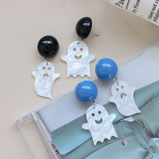 Acrylic Asymmetric Ghost Earrings MIC-QingJ021