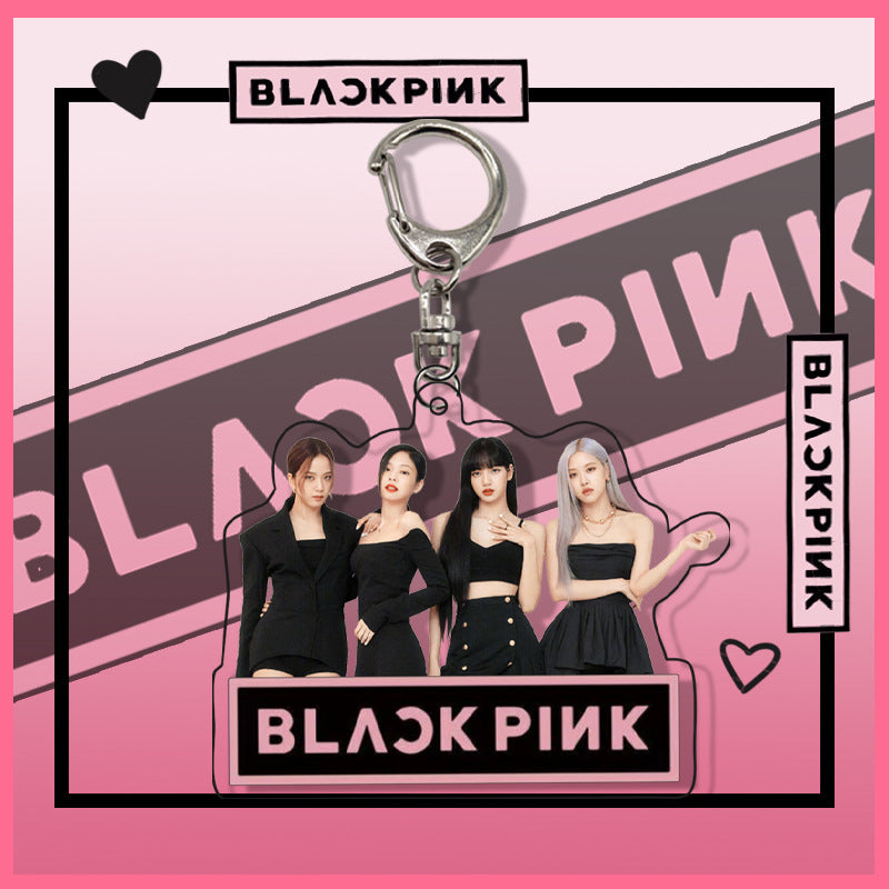 Acrylic pink ink double-sided blackpink keychain (Minimo de Compra 2)  MYA-ManM015