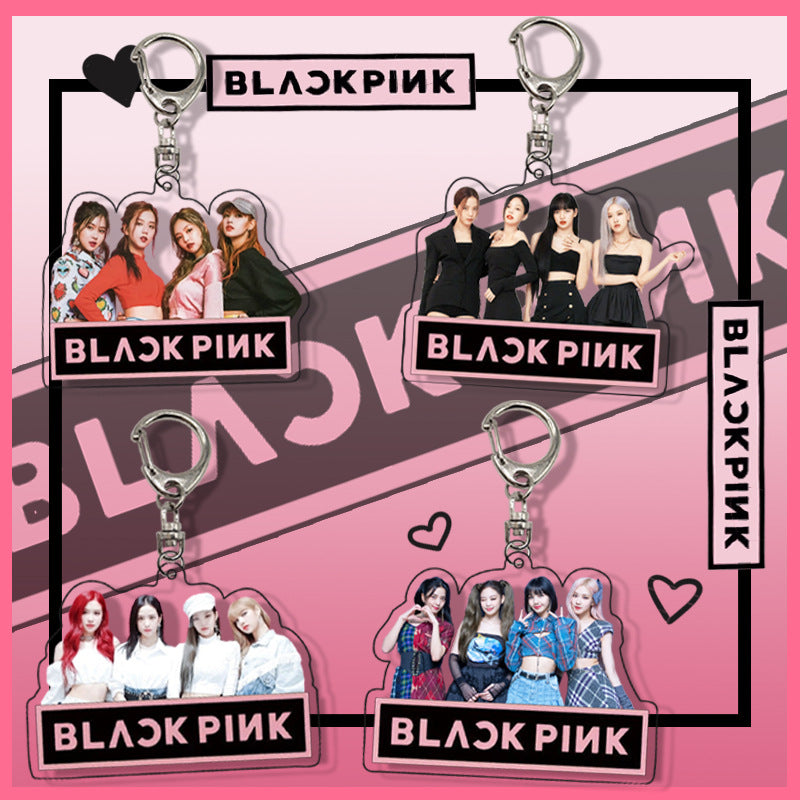 Acrylic pink ink double-sided blackpink keychain (Minimo de Compra 2)  MYA-ManM015