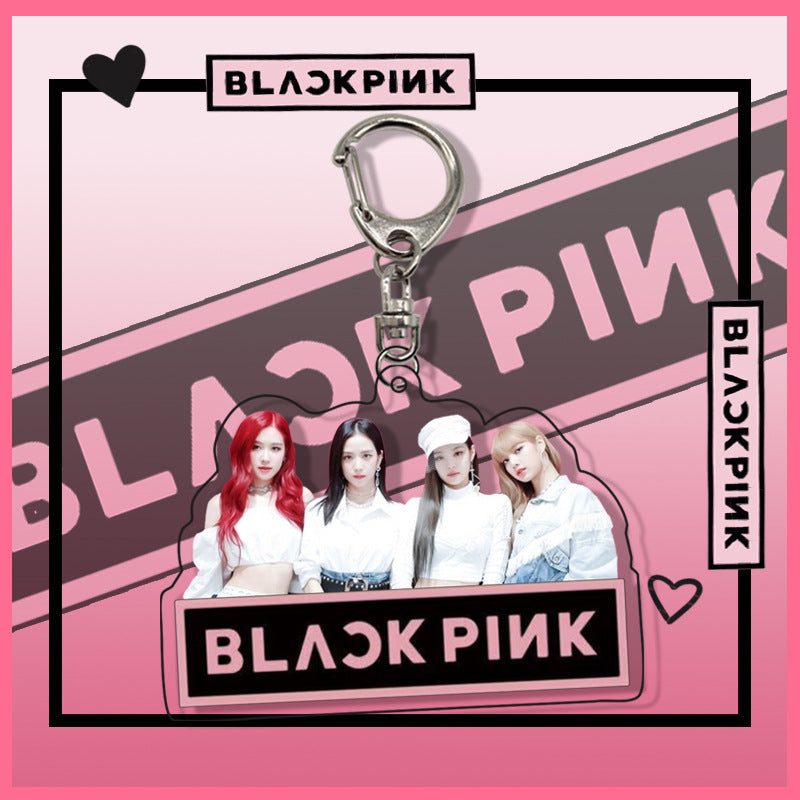 Acrylic pink ink double-sided blackpink keychain (Minimo de Compra 2)  MYA-ManM015