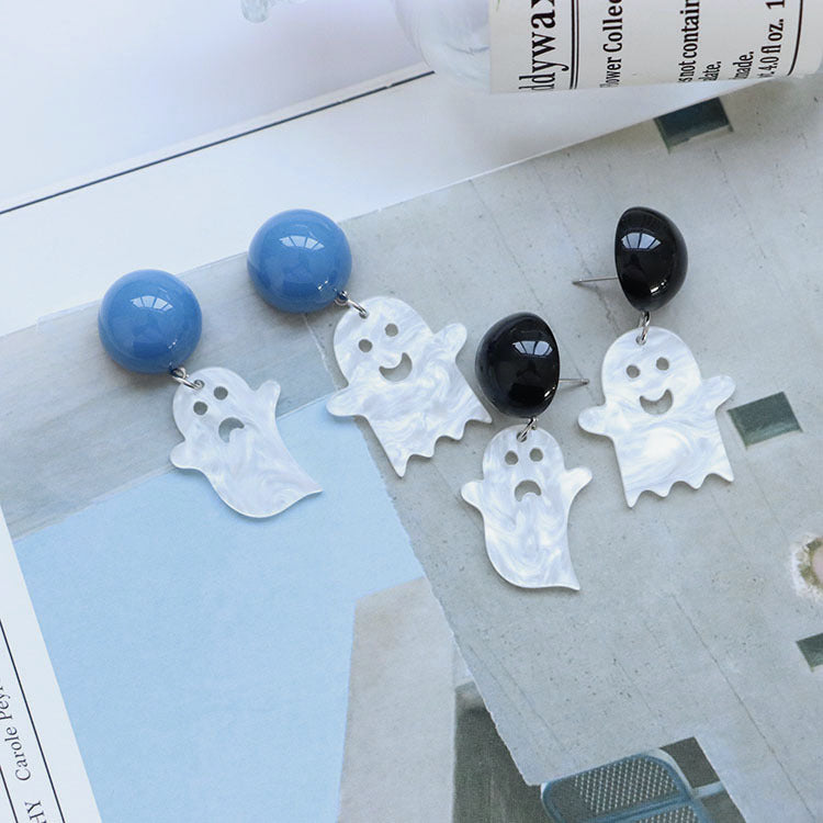 Acrylic Asymmetric Ghost Earrings MIC-QingJ021