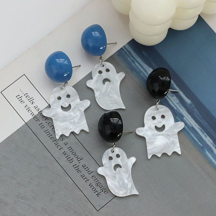 Acrylic Asymmetric Ghost Earrings MIC-QingJ021