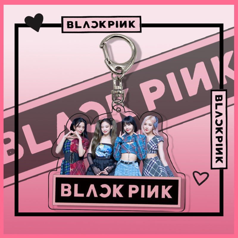 Acrylic pink ink double-sided blackpink keychain (Minimo de Compra 2)  MYA-ManM015