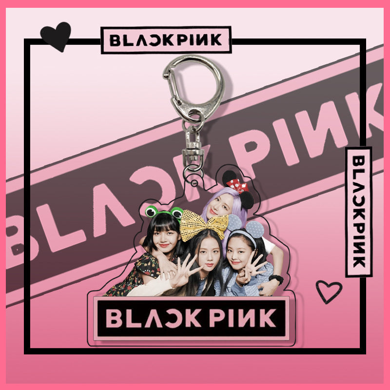 Acrylic pink ink double-sided blackpink keychain (Minimo de Compra 2)  MYA-ManM015