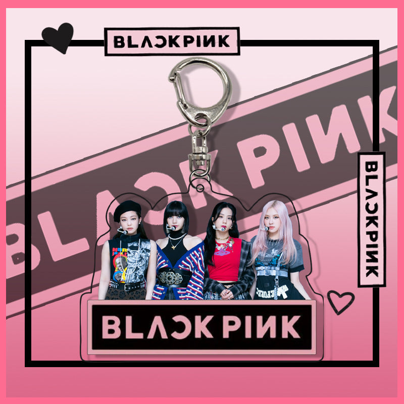 Acrylic pink ink double-sided blackpink keychain (Minimo de Compra 2)  MYA-ManM015