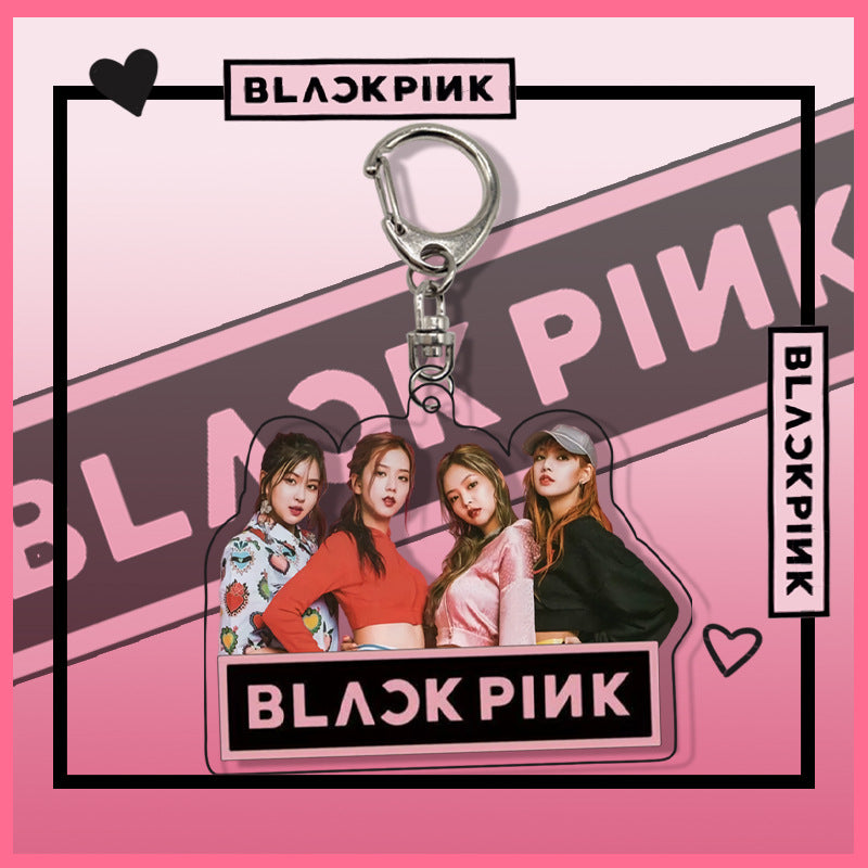 Acrylic pink ink double-sided blackpink keychain (Minimo de Compra 2)  MYA-ManM015