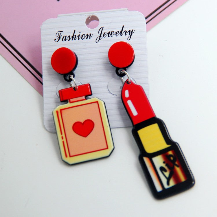 Acrylic Personalized Lipstick Love Letter Earrings MIC-HanS008