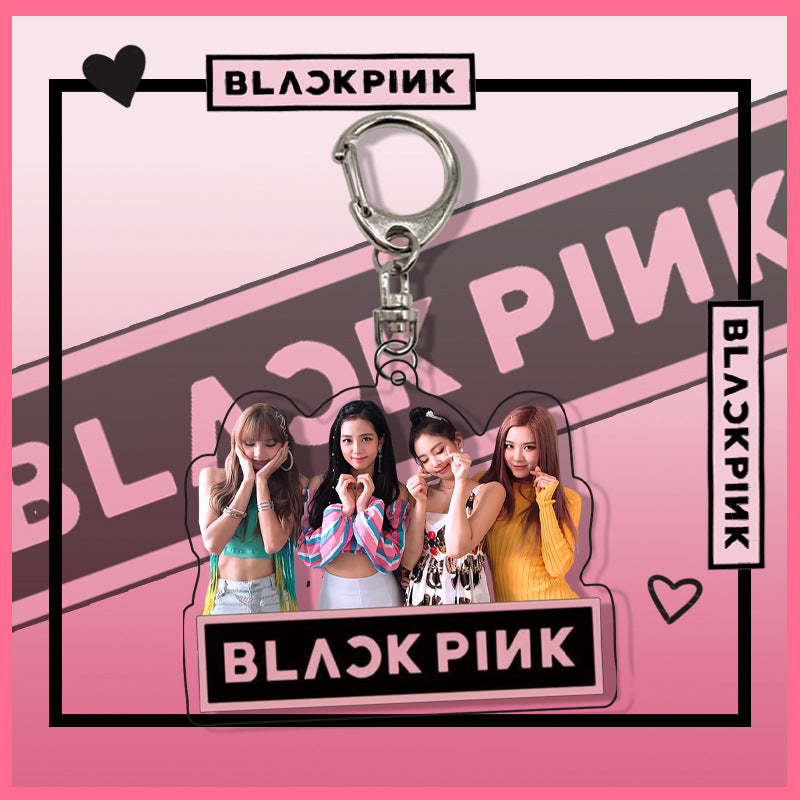 Acrylic pink ink double-sided blackpink keychain (Minimo de Compra 2)  MYA-ManM015