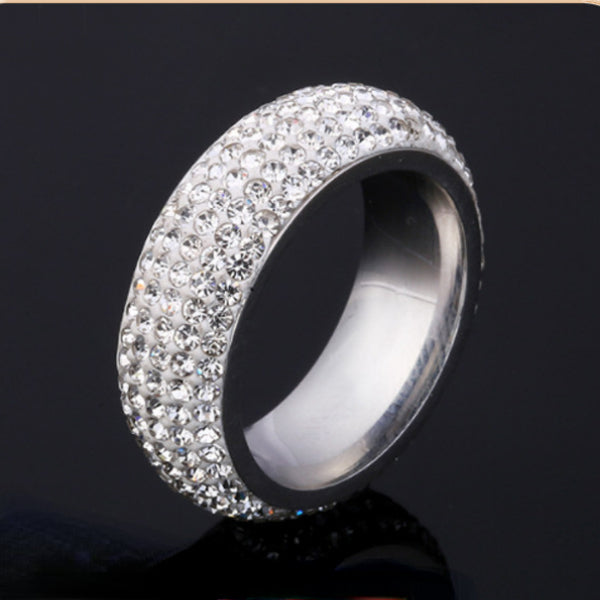 Stainless Steel Rhinestone Rings ZhongQ001