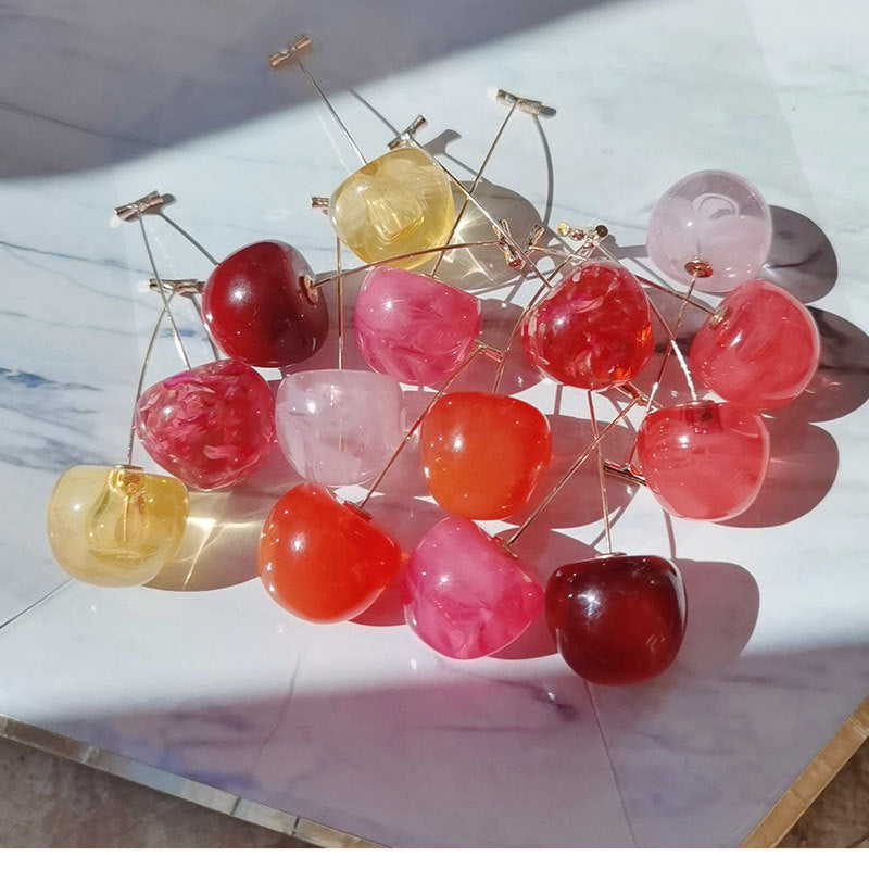 Acrylic New Cherry Earrings (Minimo de Compra 12) MIC-QiuS006