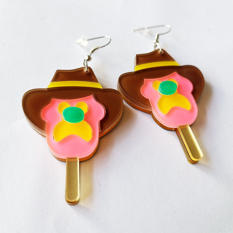 Acrylic ice cream hat earrings MYA-XueP146