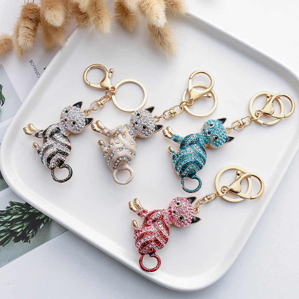 Diamond cartoon cat keychain  (Minimo de compra 2) MIC-ChaoK009