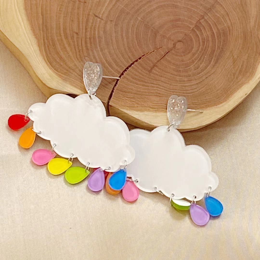 Acrylic colored cloud earrings MIC-ChiC007