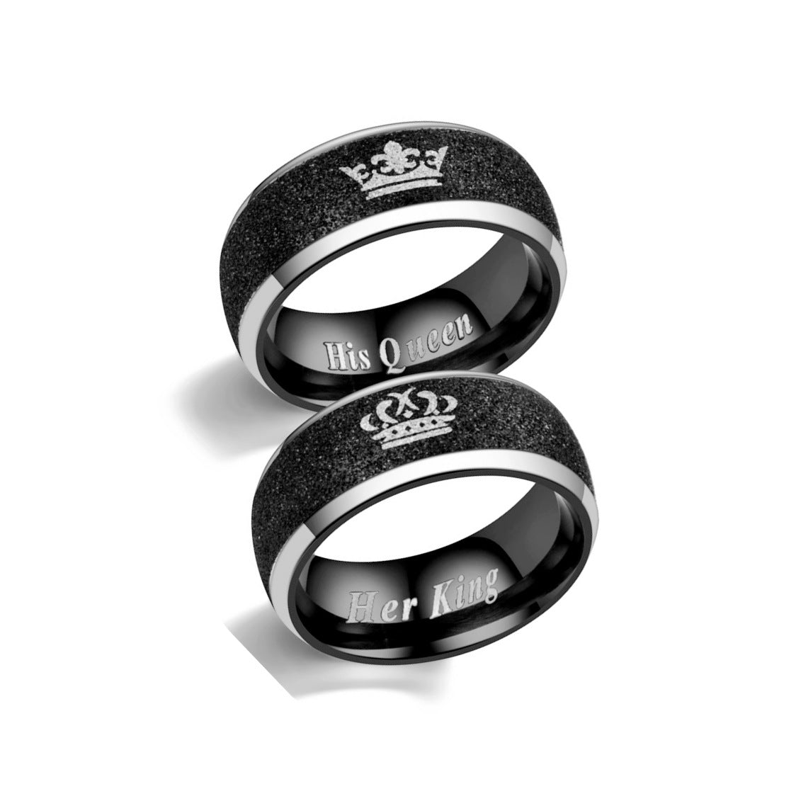 Rings Stainless Steel Crown Couple Rings DingC029