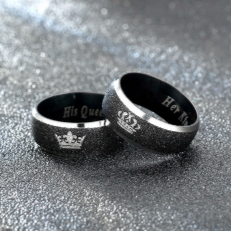 Rings Stainless Steel Crown Couple Rings DingC029