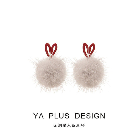 Alloy red heart earrings  (Minimo de Compra 2) MIC-YuA011