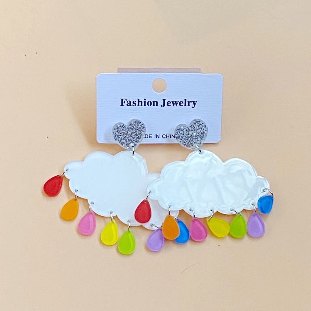 Acrylic colored cloud earrings MIC-ChiC007