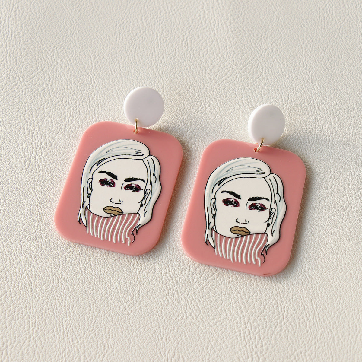 Acrylic exaggerated large earrings MIC-OuY011