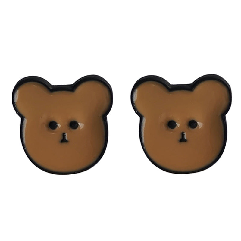 Alloy Bear Simple Earstuds MIC-BaoY039