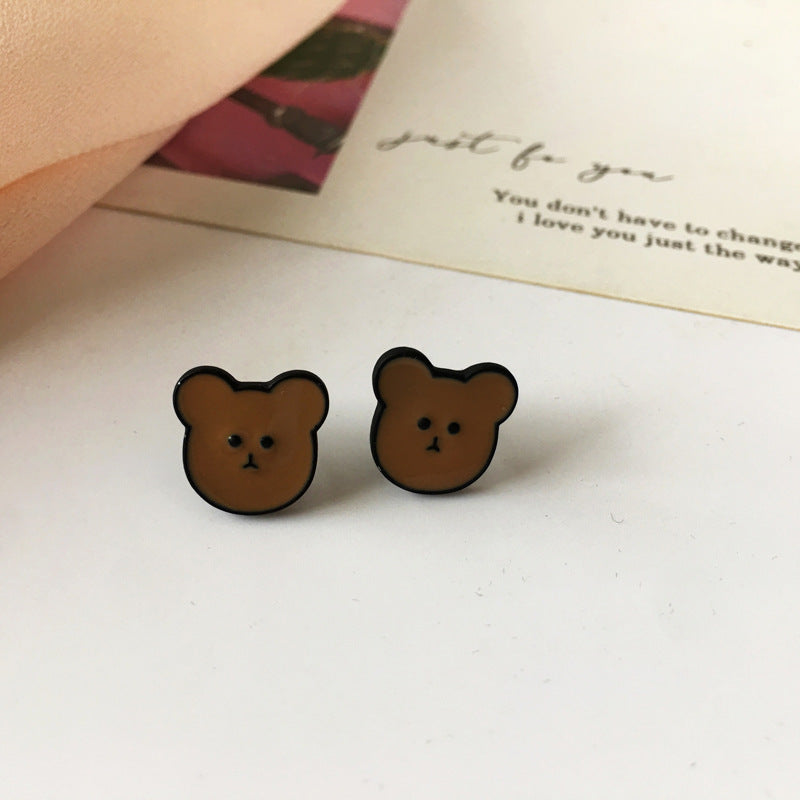 Alloy Bear Simple Earstuds MIC-BaoY039