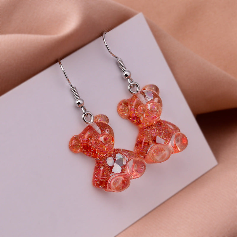 Acrylic Colorful Cartoon Little Bear Earrings (Minimo de Compra 2) MYA-YueS001