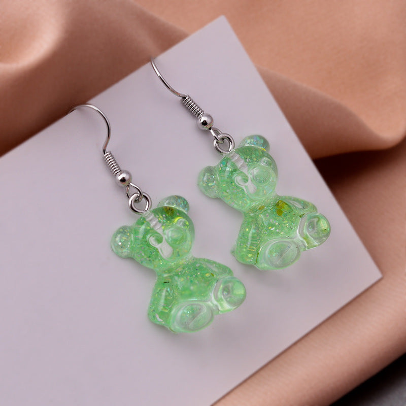 Acrylic Colorful Cartoon Little Bear Earrings (Minimo de Compra 2) MYA-YueS001