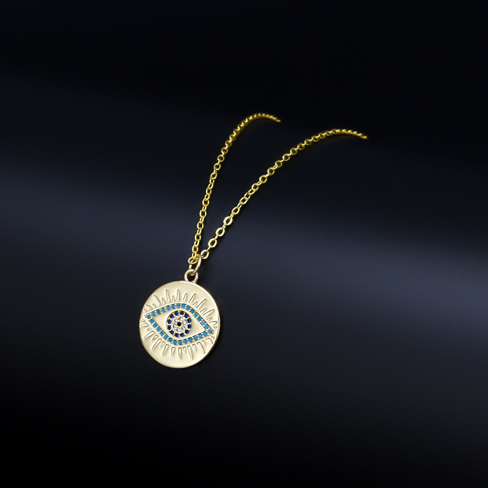 Zircon Devil's Eye necklace Minimo de compra 2 MIC-BaiD002