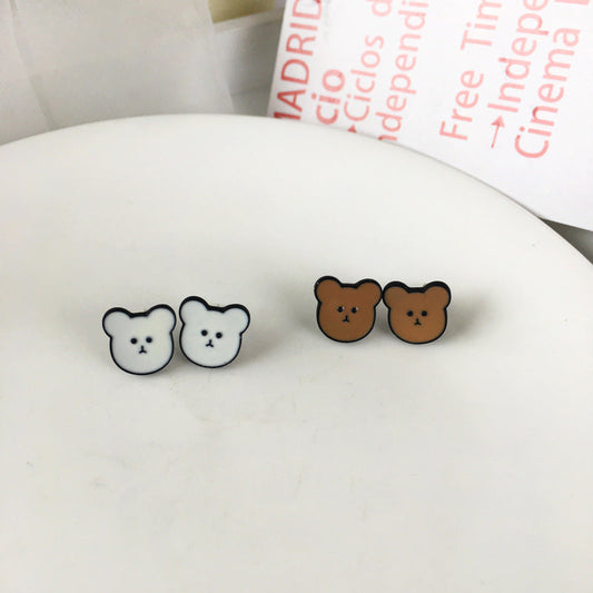 Alloy Bear Simple Earstuds MIC-BaoY039