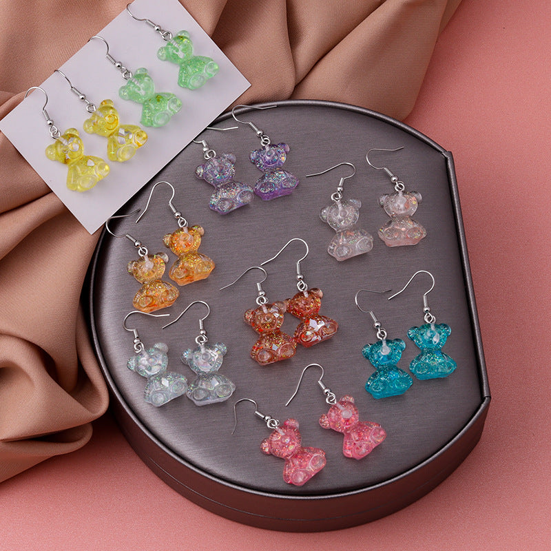 Acrylic Colorful Cartoon Little Bear Earrings (Minimo de Compra 2) MYA-YueS001